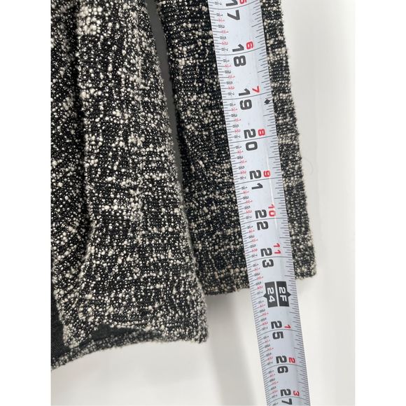 Club Monaco Cardigan Sweater Open Women Small Marled Black White Draped - Picture 12 of 13